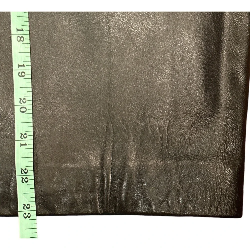 Margaret Godfrey NWT black lined leather skirt size‎ 12
